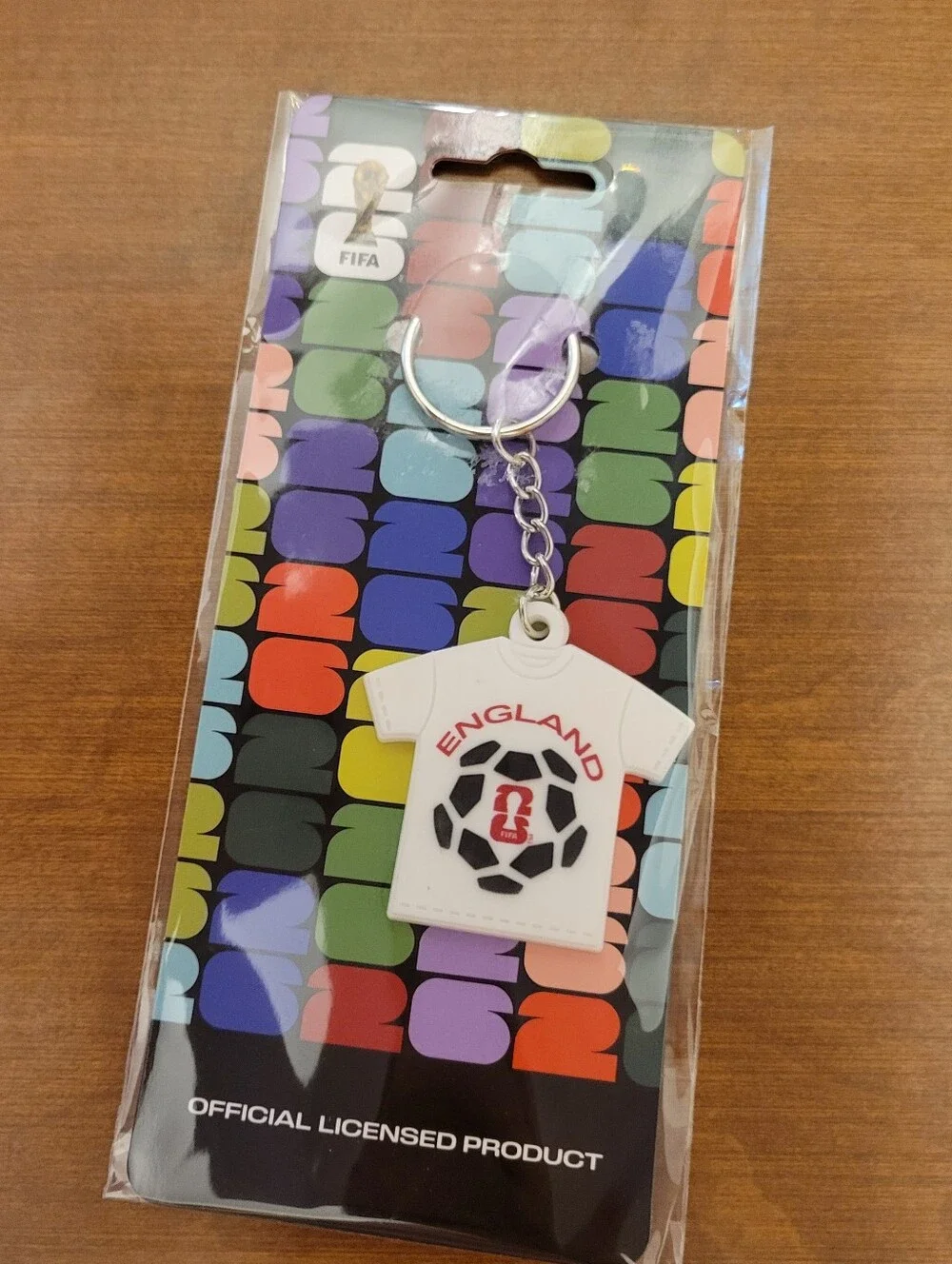 FIFA England White Soccer Jersey Keychain, NEW